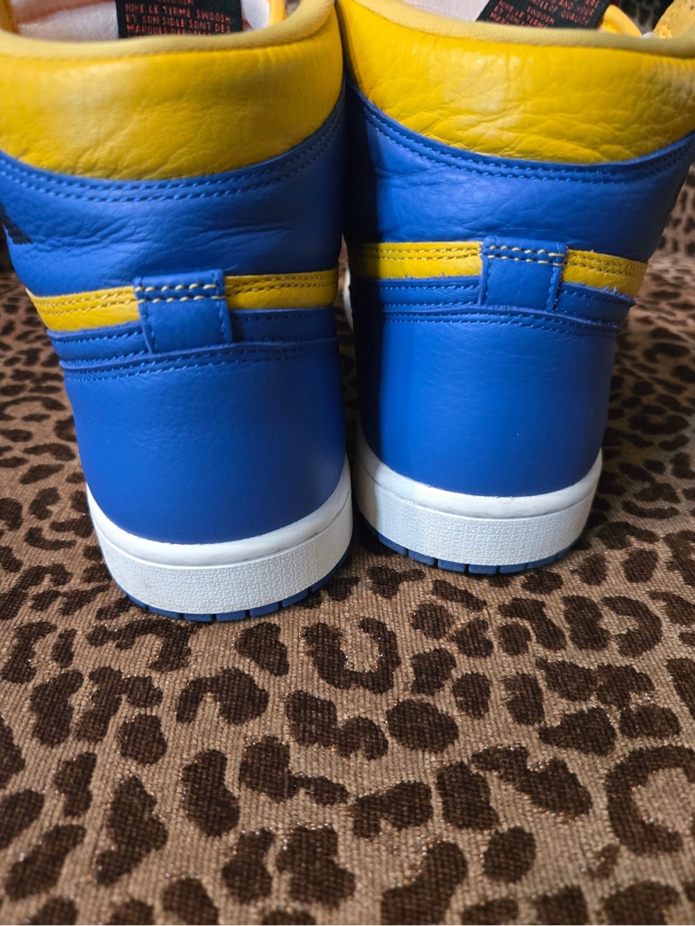 Nike High-Top Sneakers in Blue and Yellow - Picture 9 of 11